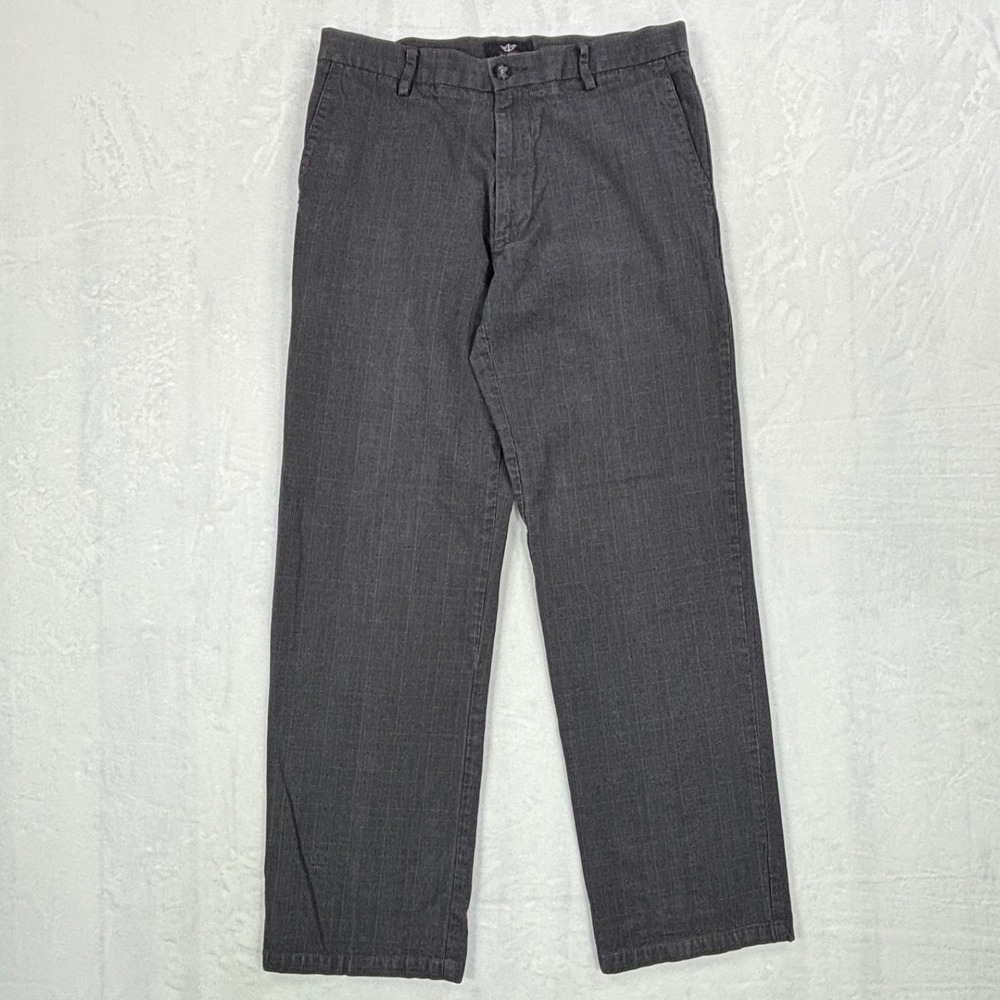 Dockers Signature Khaki D2 Straight Fit Pants 32x32 (Fits 32x30) Gray Plaid